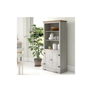 Uniquehomefurniture - Tall Kitchen Pantry Rustic Grey Cupboard Storage Cabinet Unit Large Dresser Door