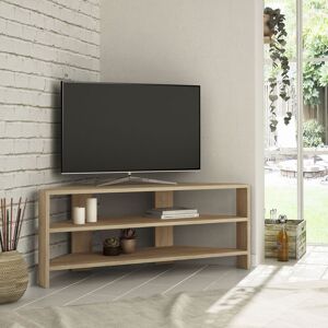 Thales Corner Modern tv Stand Multimedia Centre tv Unit Oak Corner 110cm - Oak - Decortie