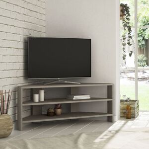 Thales Corner Modern tv Stand Multimedia Centre tv Unit Mocha Grey Corner 110cm - Mocha Grey - Decortie