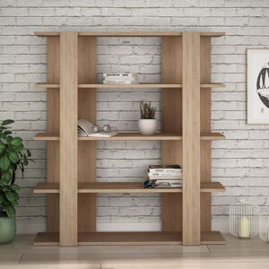 Tita Modern Bookcase Display Unit Medium 122cm - Oak - Oak - Decortie