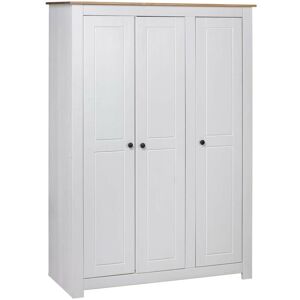 Sweiko - 3-Door Wardrobe White 118x50x171.5 cm Pine Panama Range VDTD23752