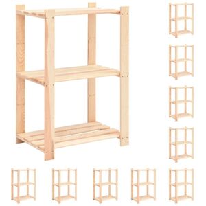 SWEIKO 3-Tier Storage Racks 10 pcs 60x38x90 cm fsc Solid Pinewood 150 kg VDTD33930