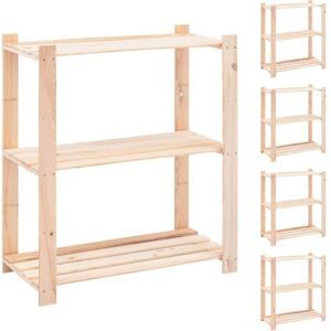 Sweiko - 3-Tier Storage Racks 5 pcs 80x38x90 cm fsc Solid Pinewood 150 kg VDTD33925