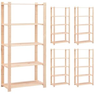 SWEIKO 5-Tier Storage Racks 5 pcs 80x38x170 cm FSC Solid Pinewood 250 kg VDTD33921