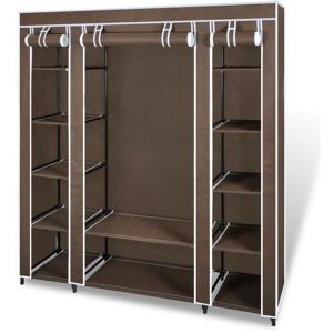 SWEIKO Fabric Wardrobe with Compartments and Rods 45x150x176 cm Brown VDTD08227