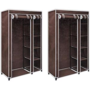 SWEIKO Fabric Wardrobes 2 pcs Brown VDTD30971