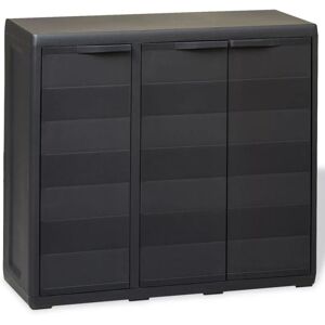 Sweiko - Garden Storage Cabinet with 2 Shelves Black VDTD27991