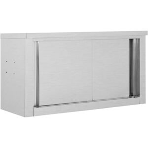 SWEIKO Kitchen Wall Cabinet with Sliding Doors 90x40x50 cm Stainless Steel VDTD30836