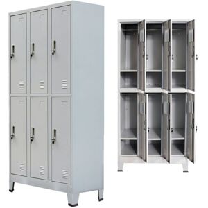 Sweiko - Locker Cabinet with 6 Compartments Steel 90x45x180 cm Grey VDTD07450