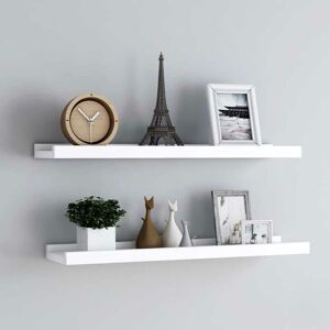 SWEIKO Picture Frame Ledge Shelves 2 pcs White 80x9x3 cm mdf FF323930UK