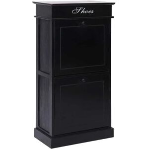 SWEIKO Shoe Cabinet Black 50x28x98 cm Paulownia Wood VDTD24633