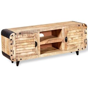 Tv Cabinet Rough Mango Wood 120x30x50 cm - Hommoo