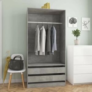 SWEIKO Wardrobe Concrete Grey 100x50x200 cm Chipboard VDFF31641UK