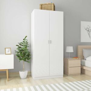 SWEIKO Wardrobe High Gloss White 90x52x200 cm Chipboard VDTD31670