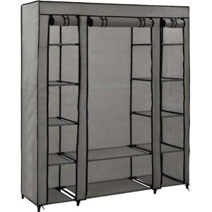 SWEIKO Wardrobe with Compartments and Rods Grey 150x45x176 cm Fabric VDTD23549
