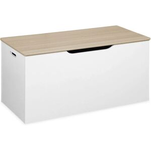 SWEEEK Toy chest - Tobias - 80x40 cm, hinged lid, side handles - White