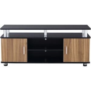 HOMCOM Tv Cabinet Stand Entertainment Center Media Furniture Unit Console Walnut - Brown