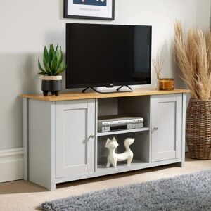 CAMDEN Tv Media Stand 2 Storage Cupboards Storage Shelf Living Room Home Furniture Unit - Grey