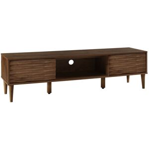 Beliani - tv Stand Dark Wood Retro Contemporary Media Unit Living Room Cabinet Kayan - Dark Wood