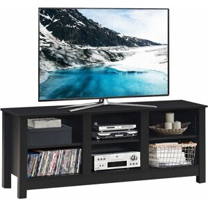 COSTWAY Tv Stand for TVs up to 55 Inches Wooden 6 Storage Compartments tv Cabinet Table