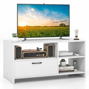 COSTWAY Tv Stand TVs up to 50'' Media Console Table Entertainment Center Storage Drawer
