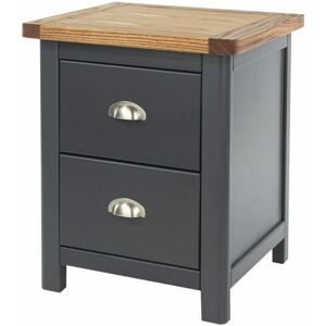 Netfurniture - Tyth 2 Drawer Bedside Cabinet - carbon grey