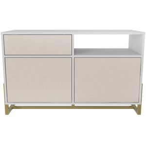 Utopie Modern Design Sideboard Storage Cabinets with Metal Legs - White and Beige - White and Beige - Decorotika