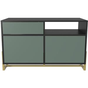 Utopie Modern Design Sideboard Storage Cabinets with Metal Legs - Black and Green - Black and Green - Decorotika