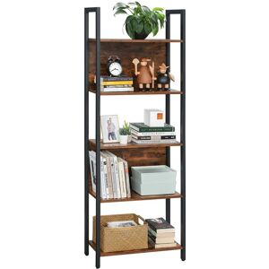 SONGMICS Vasagle Bookshelf, Storage Shelf, Kitchen Shelf with 5 Shelves, Stable Steel Structure, for Living Room, Entryway, Hallway, Office, Industrial Style,