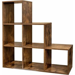 Songmics - vasagle Bookshelves, 6-Cube Bookcase, Room Divider, Display Freestanding Shelf, with 6 Compartments, 97.5 x 29 x 97.5 cm, for Living Room,