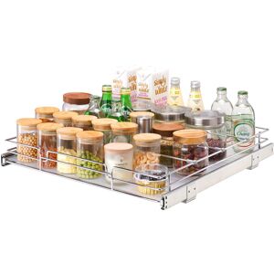 VEVOR 20'W x 21'D Pull Out Cabinet Organizer, Heavy Duty Slide Out Pantry Shelves, Chrome-Plated Steel Roll Out Drawers, Sliding Drawer Storage for Home,