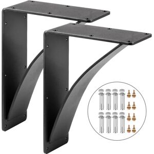 VEVOR Heavy Duty Shelf Brackets 2 Pack Floating Shelf Bracket 10x12x2.5' 450lbs Load Garage Workshop Home Steel Shelf Brackets Hand Welded Triangle Shelf