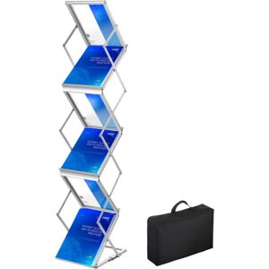 VEVOR Literature Rack, 6 Pockets, Pop up Aluminum Magazine Rack, Lightweight Catalog Holder Stand with Carrying Bag for Living Room, Hotel, Trade Show,