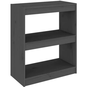 Book Cabinet/Room Divider Grey 60x30x71.5 cm Solid Wood Pine Vidaxl Grey