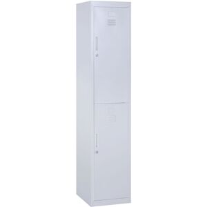 1.8m Locker Office Cabinet Storage Cold Rolled Steel w/ Storage Shelves - Grey - Vinsetto