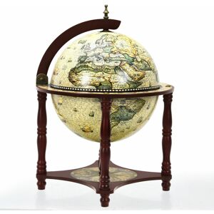 Costway - Vintage Globe Wine Cabinet Wood Globe Drink Cabinet Wine Bar Stand Wine Rack