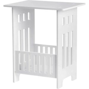 MAEREX White Bedside Table Storage Rack Cabinet Organizer Hallway 32 x 26 x 40cm