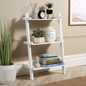 Ladder - White Shelving Unit 3 Tier Display Stand Book Shelf Wall Rack Storage - White