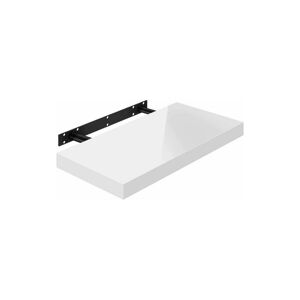 High Gloss Floating Shelf Shelves Display Unit Wall Mounted bookcases 1 x White 70 cm - White - Woltu