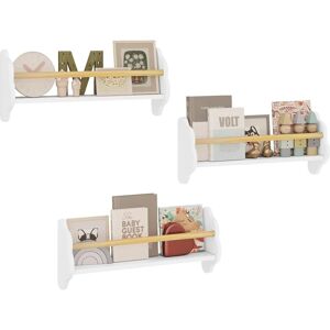 WOLTU Kids Wall Shelves Pack of 3 Floating Shelves Kids Bookshelf. Children's Bookcase Wall Mounted Book Storage Unit. Toy Organiser Cloud Shape Nursery