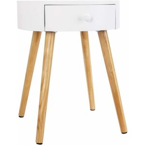 Woltu - Modern Bedside Table Cabinet w/ Drawer Shelf Storage End Side Night Stand White - White