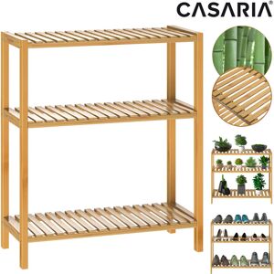 Casaria Wooden Bathroom Shelf Rack 3 Tiers 66x58x26cm Shoe Flower Kitchen Basement Wood