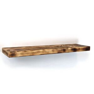 Moderix - Wooden Reclaimed Floating Shelf 9' 220mm - Colour Burnt - Length 70cm
