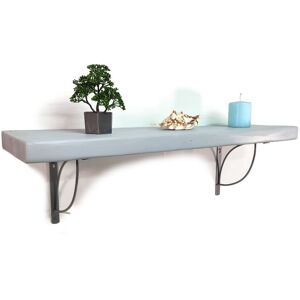 Moderix - Wooden Rustic Shelf with Bracket tramp 170mm 7 inches Antique Grey - Length 30cm