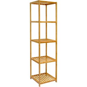 Dunedesign Wooden Standing Shelf 38x39,5x162,5cm bamboo wood slats set of 5 shelves open - braun