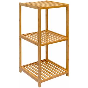 Dunedesign Wooden Standing Shelf 38x39,5x83cm bamboo wood slats set of 3 shelves open - braun