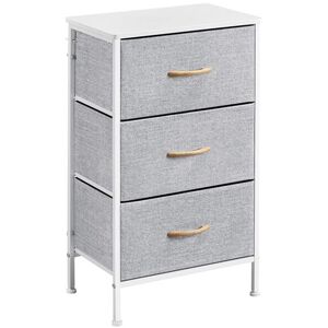 30' Vertical Fabric Storage Tower,3-Tier Lightweight End Table, Light Gray - Yaheetech