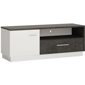 FURNITURE TO GO Zingaro 1 Door 1 Drawer tv cabinet in Grey and White