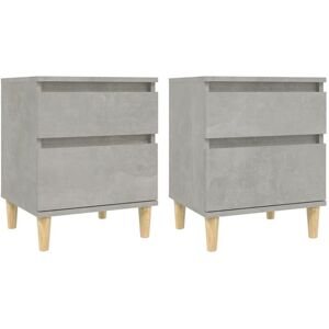 Bedside Cabinets 2 pcs Concrete Grey 40x35x50 cm Vidaxl