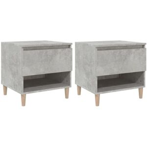 Vidaxl - Bedside Tables 2 pcs Concrete Grey 50x46x50 Engineered Wood